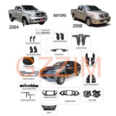 Fortuner 2004-2012 کیت بدنه ماشین کیت رفع صورت جلو
